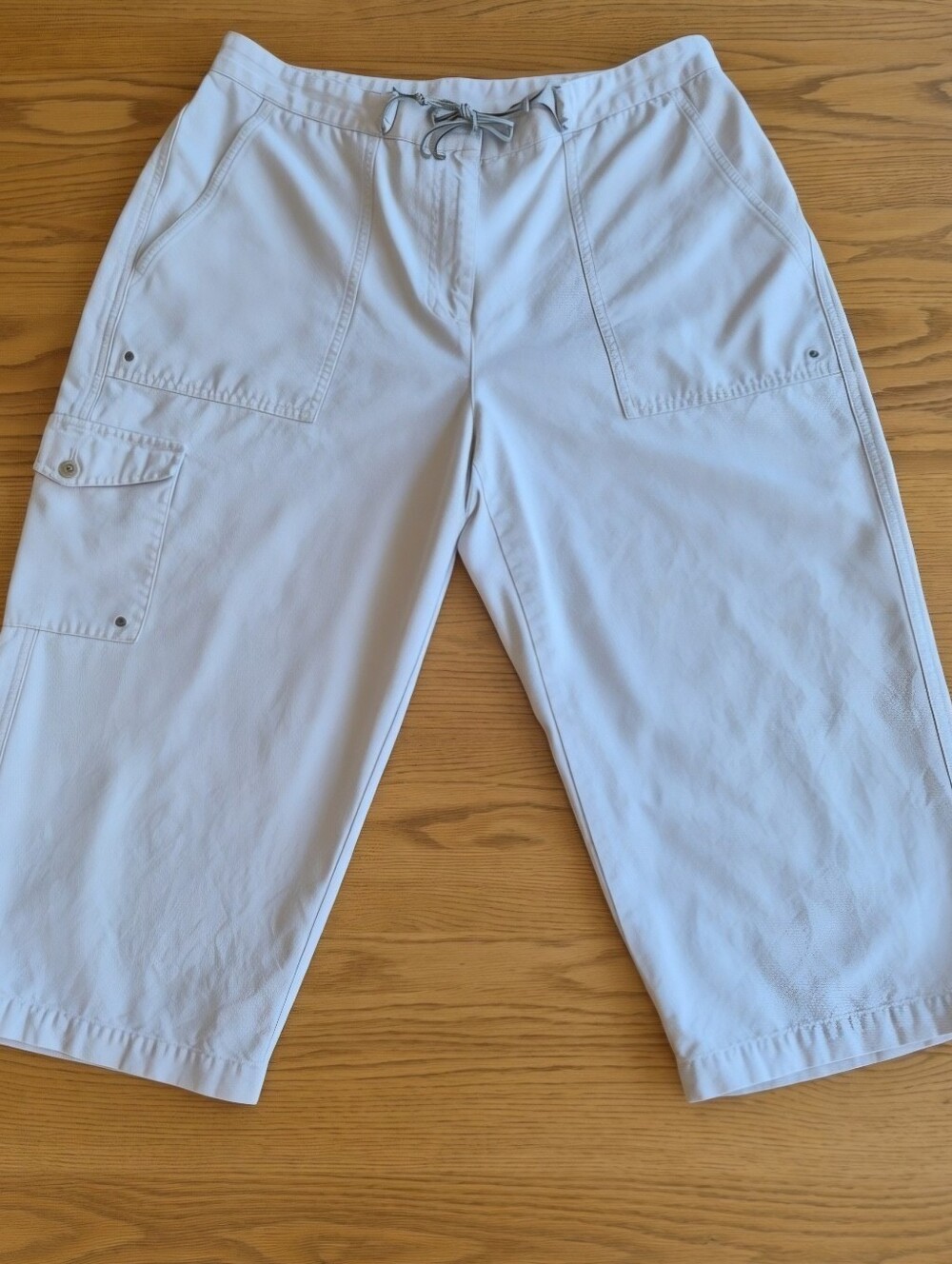 Lauren Ralph Lauren Vintage Capri Pants Utility Cargo Leather Tie Belt